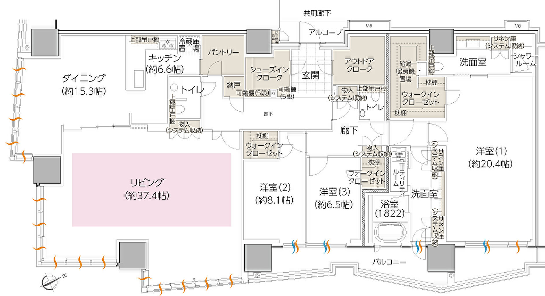 エスコンフィールドタワー 間取り PH