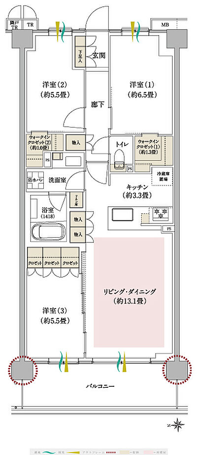 タイプ:D3(2~5階)