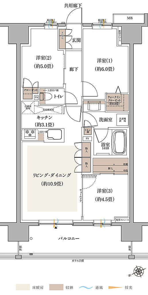 グレーシア海老名かしわ台 間取り E