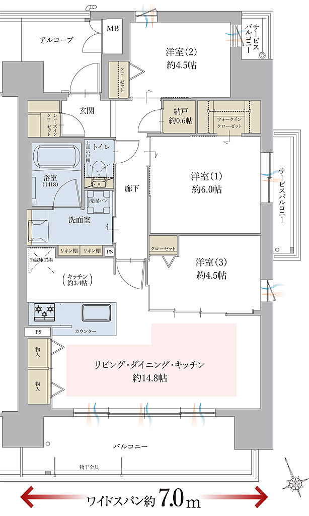 グランドパレス和泉府中駅前 間取り E