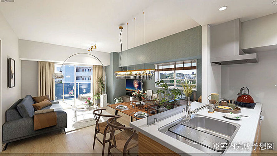 プラウディアコート越来 リビング・ダイニング完成予想図