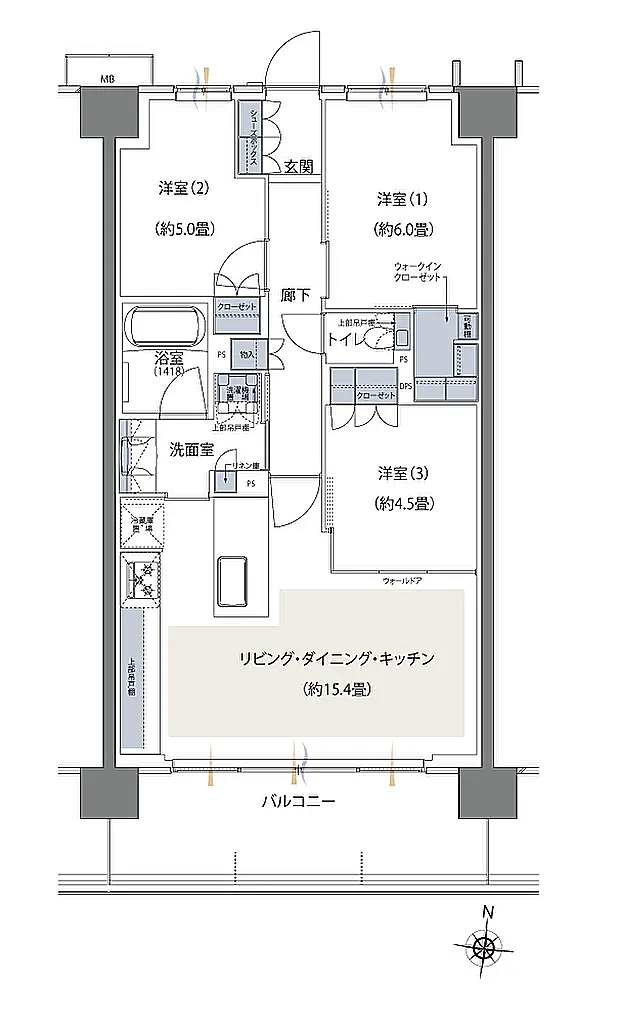 ビアレ北浦和 間取り K