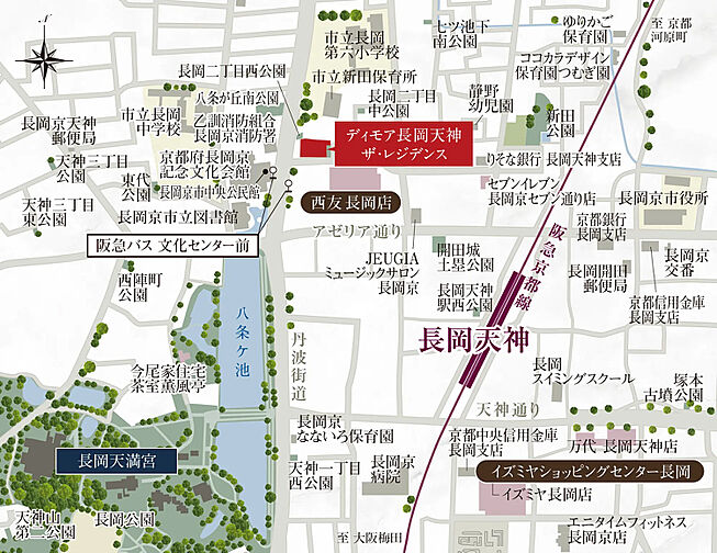 ディモア長岡天神ザ・レジデンス 現地案内図