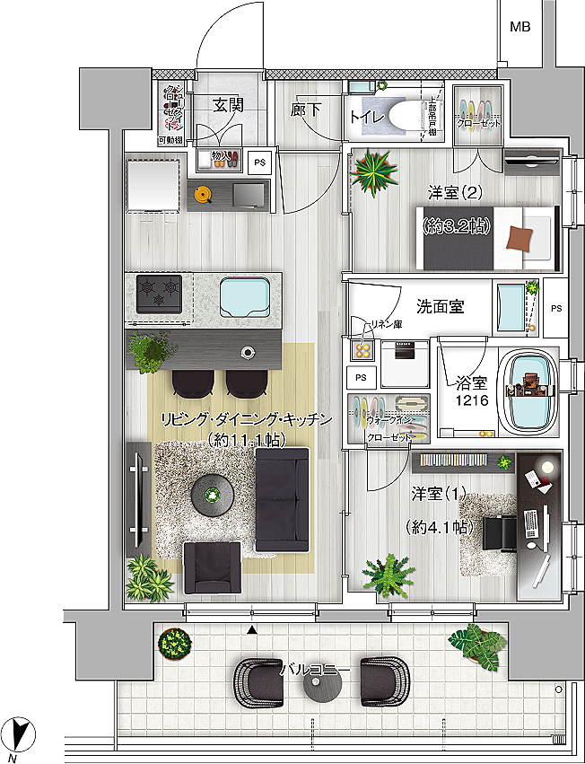 K HOUSE 大宮 間取り C