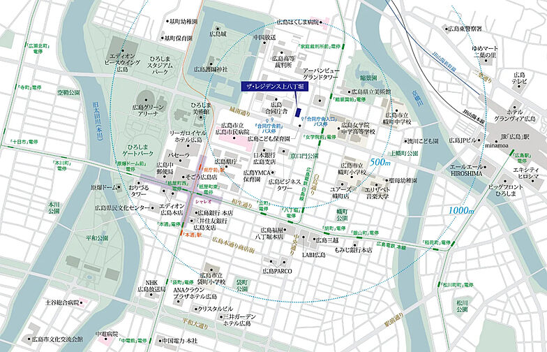 ザ・レジデンス上八丁堀 現地案内図