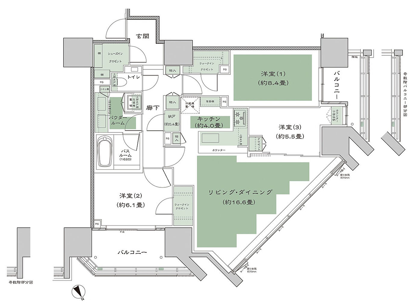 グランドヒルズ恵比寿 間取り 95R-1