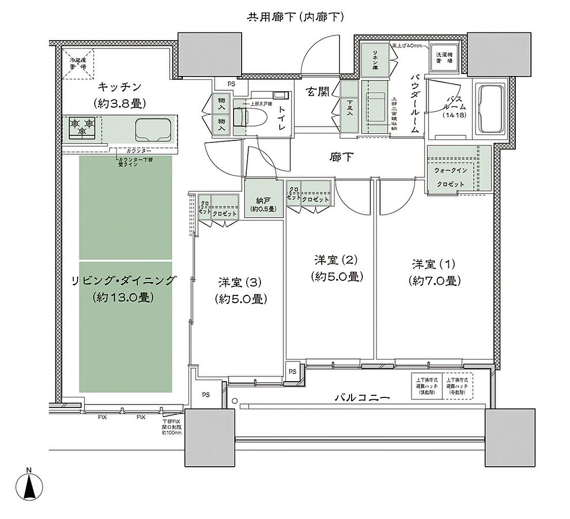 シティタワー大阪本町 間取り S-75F