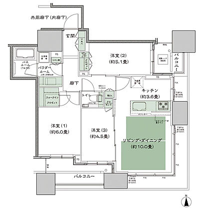 シティタワー大阪本町 間取り SE-65B2