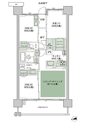 シティハウス小金井公園 間取り A-70C4