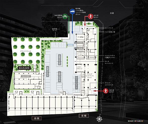 シティテラス上杉 敷地配置・1階平面概念図