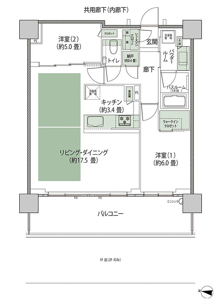 シティテラス上杉 間取り G4-LD拡大