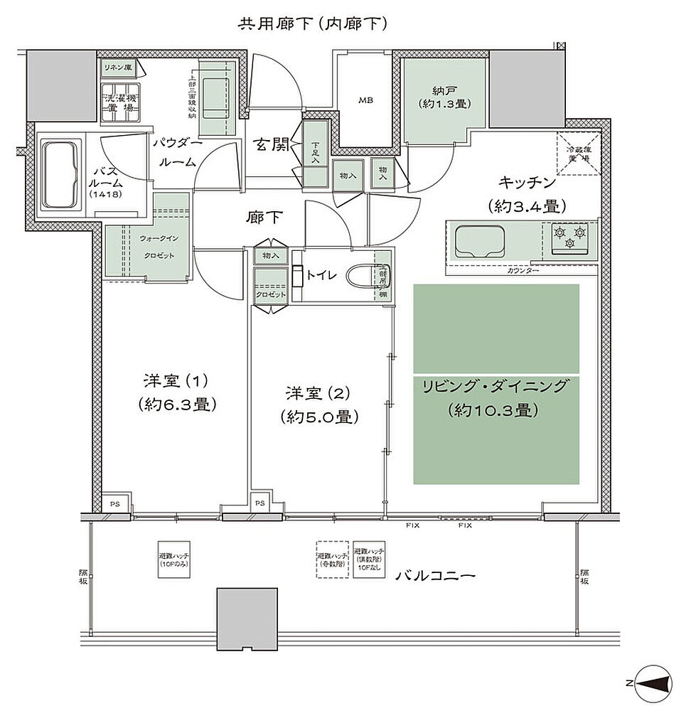 梅田ガーデンレジデンス 間取り W-65A