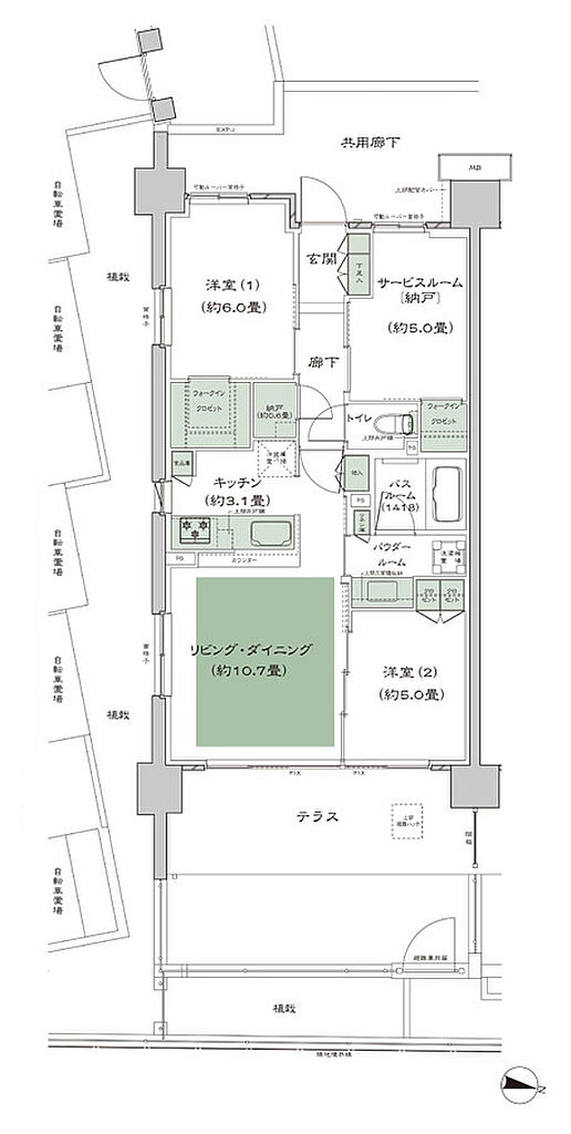 シティハウス浦和針ヶ谷 間取り B-B1t