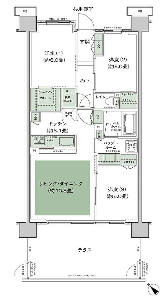 シティテラス柏 間取り D-A14t