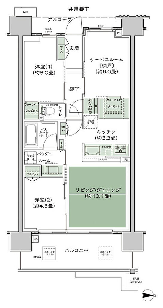 シティテラス若江岩田 間取り D-B2-標準