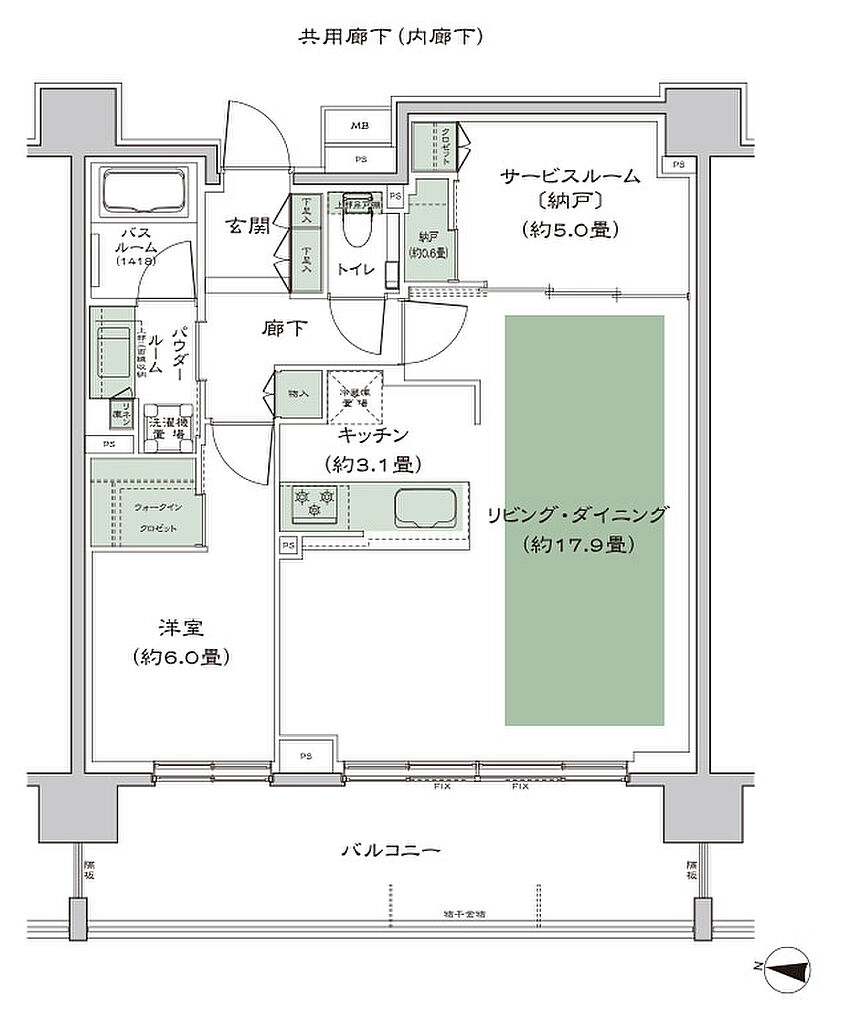 シティテラス宮ケ丘 間取り B2_LD拡大プラン
