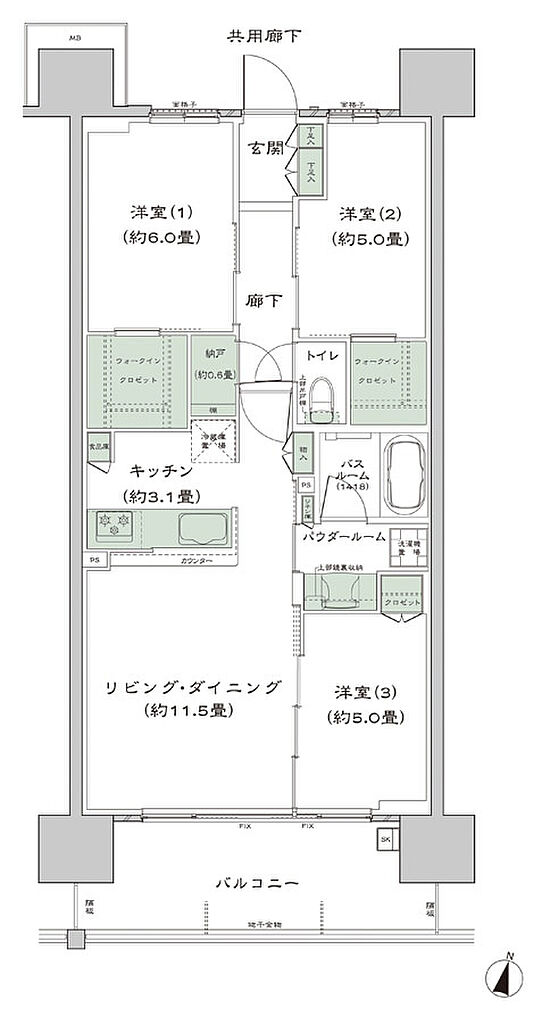 シティテラス宮崎 間取り C3