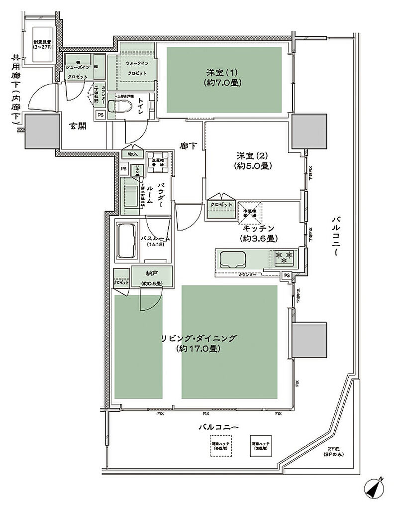 シティタワー千住大橋 間取り H_LD拡大