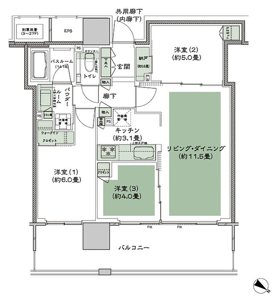シティタワー千住大橋 間取り I