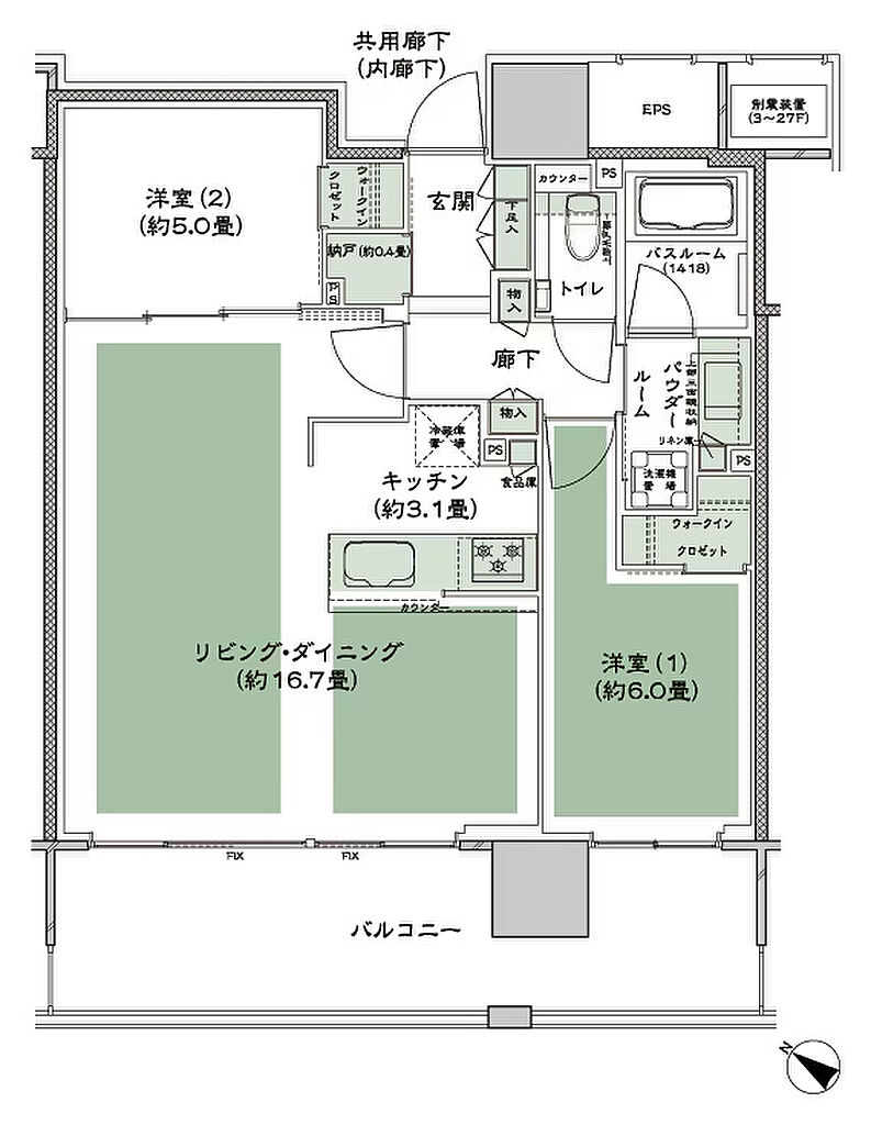 シティタワー千住大橋 間取り C_LD拡大