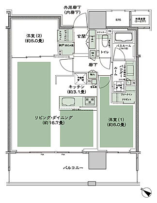 シティタワー千住大橋 間取り C_LD拡大