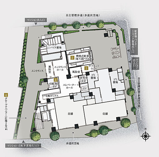 シティタワーズ板橋大山ノースタワー ノースタワー敷地配置イラスト
