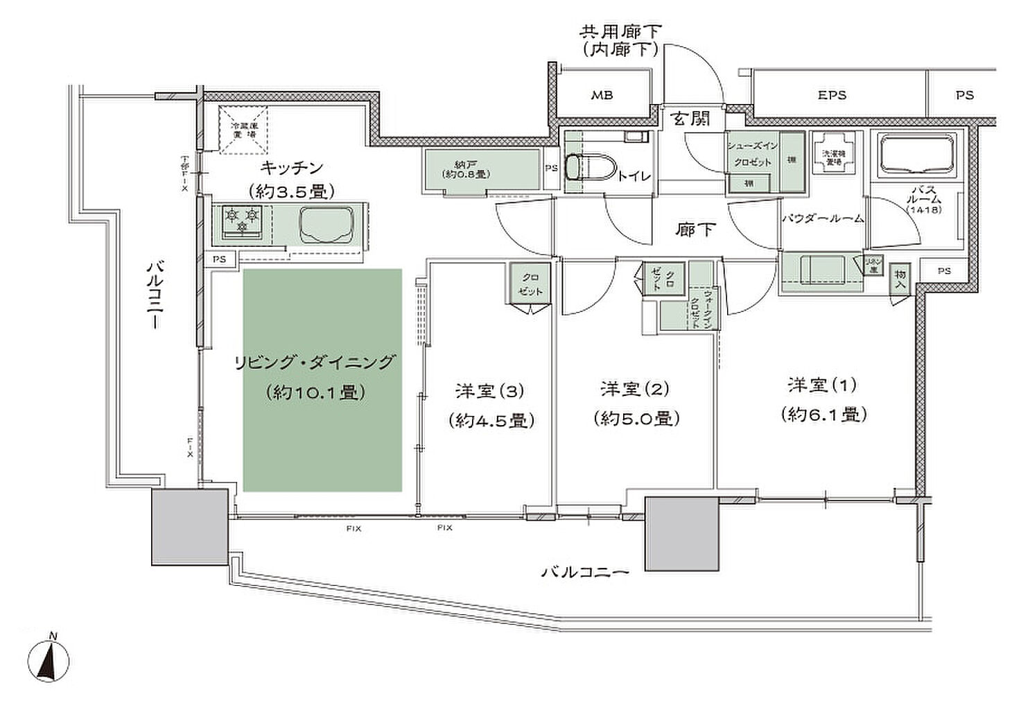シティタワーズ板橋大山ノースタワー 間取り N-B
