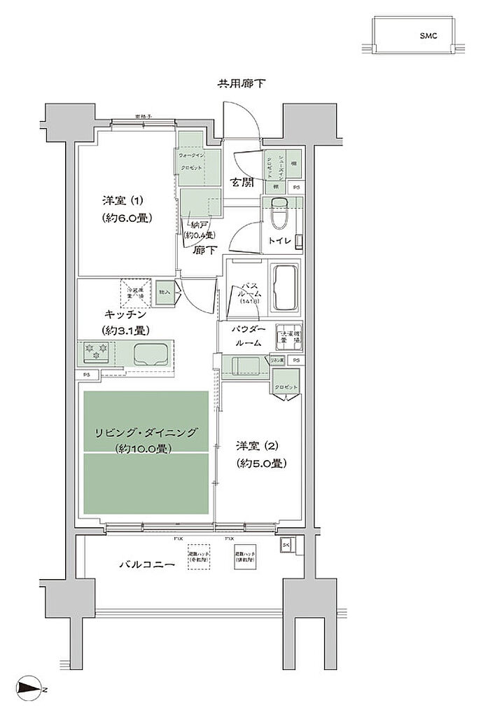 シティテラス府中 間取り B