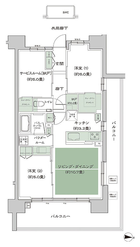 シティテラス府中 間取り A3a