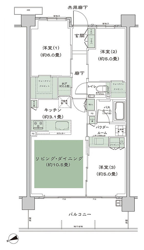 シティテラス善福寺公園 間取り A-B2