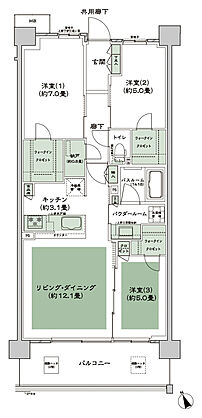 シティテラス多摩川 間取り A-B1