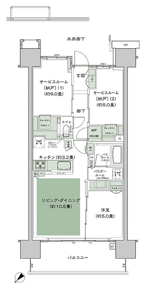 シティテラス赤羽THE EAST 間取り A-B4