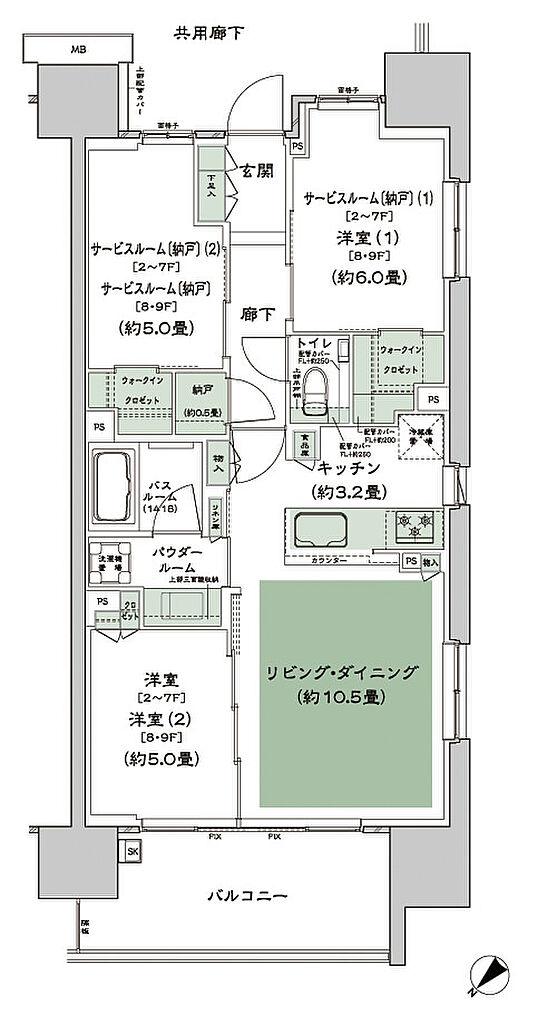 シティテラス赤羽THE EAST 間取り A-Ca