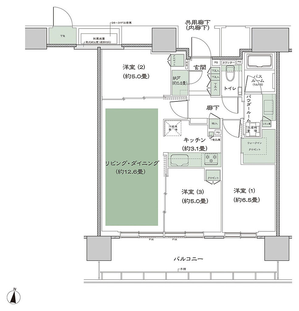 シティタワー綾瀬 間取り H