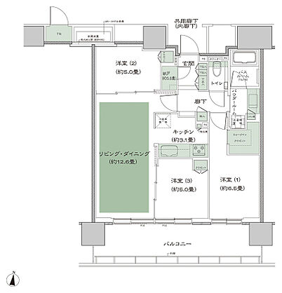 シティタワー綾瀬 間取り H