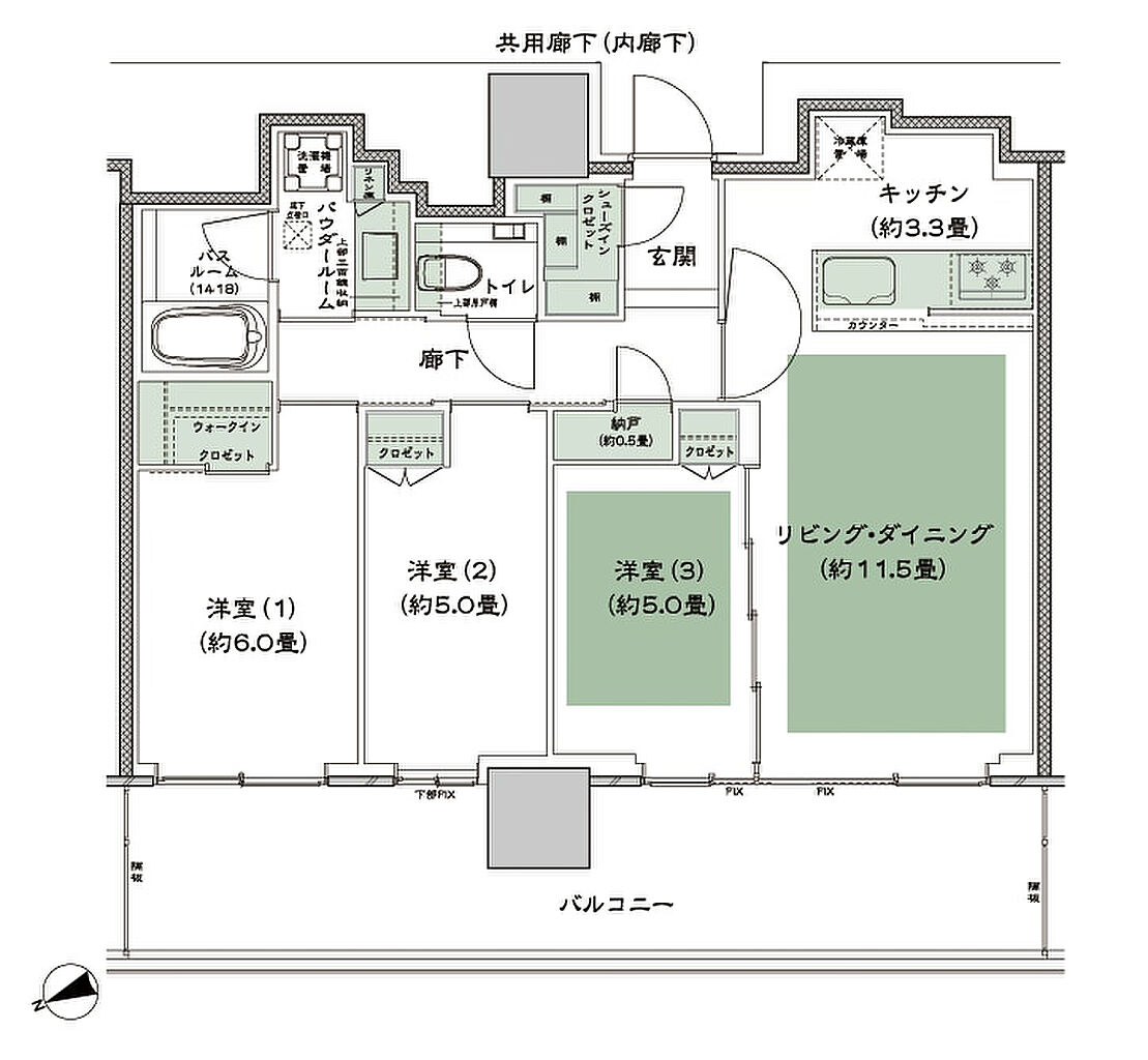 グランドシティタワー池袋 間取り NW-70F-標準