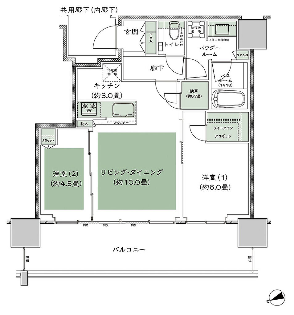グランドシティタワー池袋 間取り NW-55G-標準