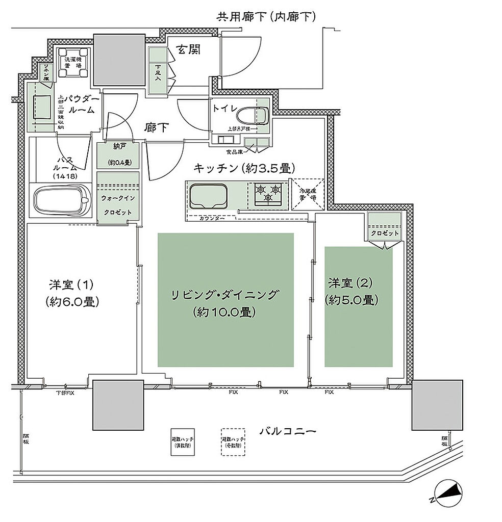 グランドシティタワー池袋 間取り NW-55J-標準