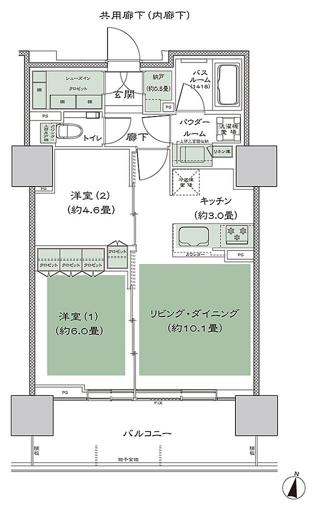 シティタワー札幌ザ・レジデンス 間取り F（16-19F）