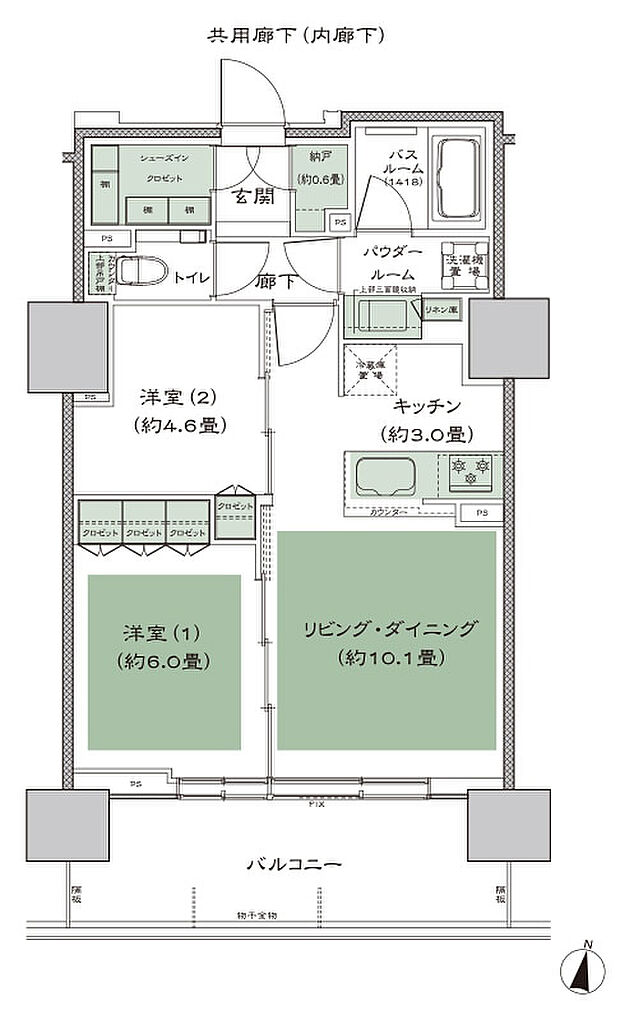 シティタワー札幌ザ・レジデンス 間取り E(16-19F)