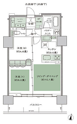 シティタワー札幌ザ・レジデンス 間取り E(16-19F)