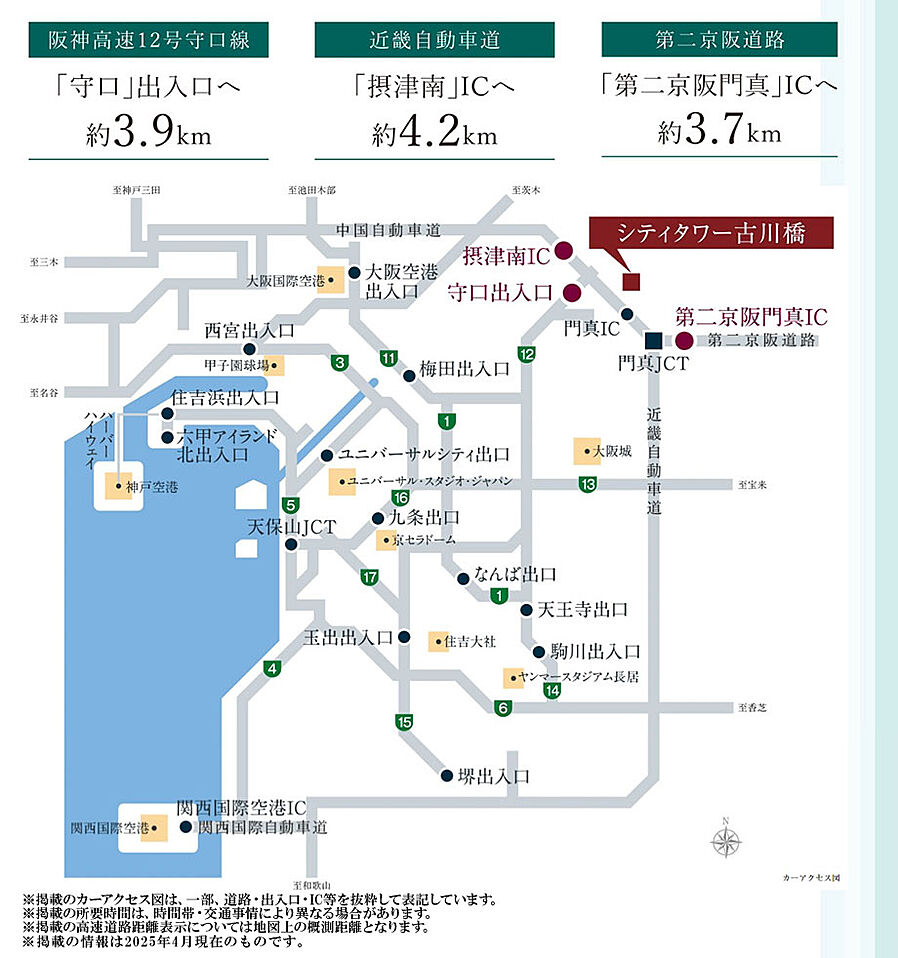 シティタワー古川橋：交通図