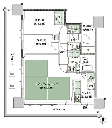 シティタワー古川橋 間取り N-2