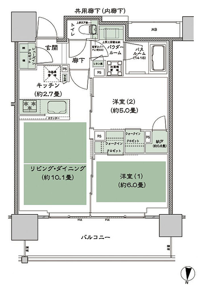 シティタワー古川橋 間取り O-2
