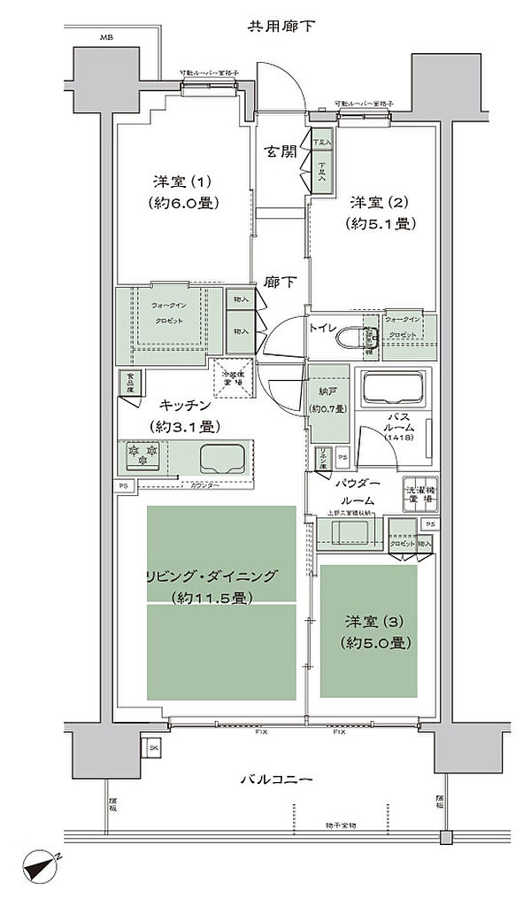 シティタワー名古屋東別院 間取り Bb2