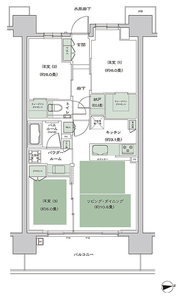 シティハウス天王寺堀越町 間取り C1-3