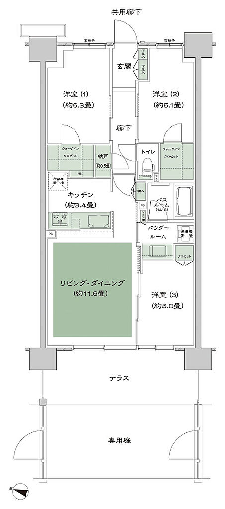 ソライエテラス　ウエスト 間取り F-C2'g（W115）