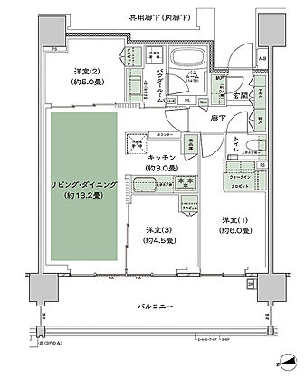 シティハウス調布小島町 間取り B-3