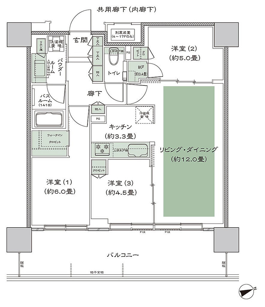 シティタワーズ上板橋イースト 間取り I'-3