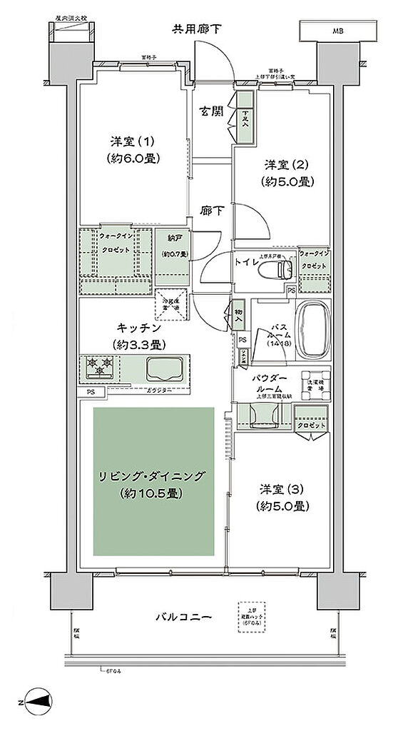 シティテラス志木 間取り A-B1b